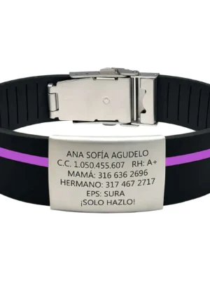 manilla-de-identificacion-en-acero-inoxidable-con-datos-personales-y-contactos-de-emergencia